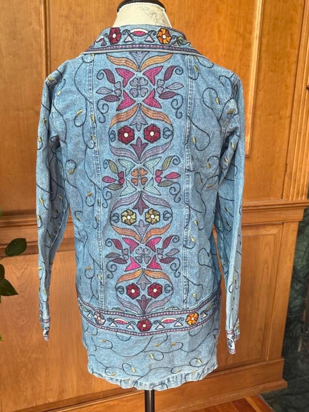 Denim&Co Blue Embroidered Longline Denim Shirt Dress